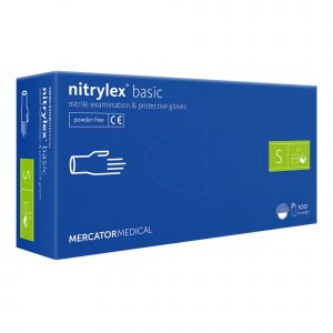 NITRYLEX Basic blue púdermentes NITRIL kesztyű "S"