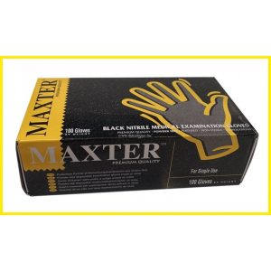 MAXTER NITRIL Fekete Púdermentes vizsgálókesztyű