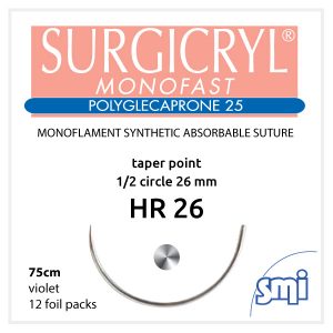 Surgicryl monofast USP 3/0, 1/2 circle 26 mm HR-26 /12 db/doboz /