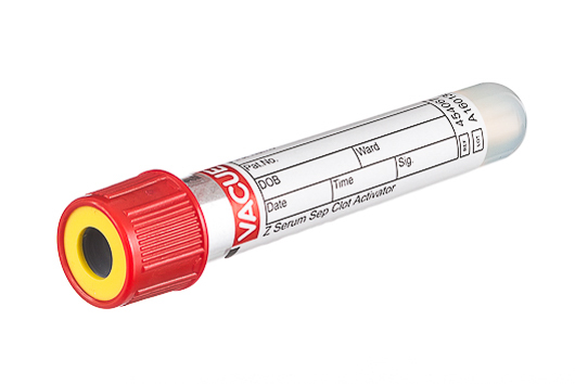 VACUETTE® Szérumcső géles 3,5 ml, 13x75 mm, csavaros, piros-sárga kupak